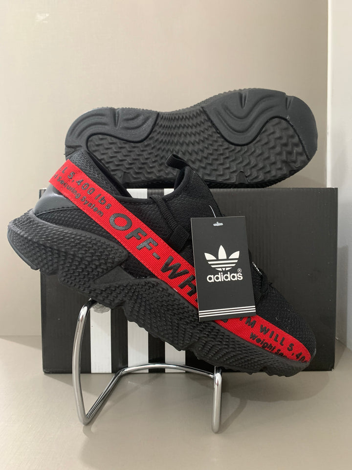 ADIDAS OFF-WHITE PRETO/VERMELHO