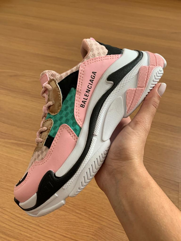 BALENCIAGA TRIPLE S ROSA/VERDE/OURO