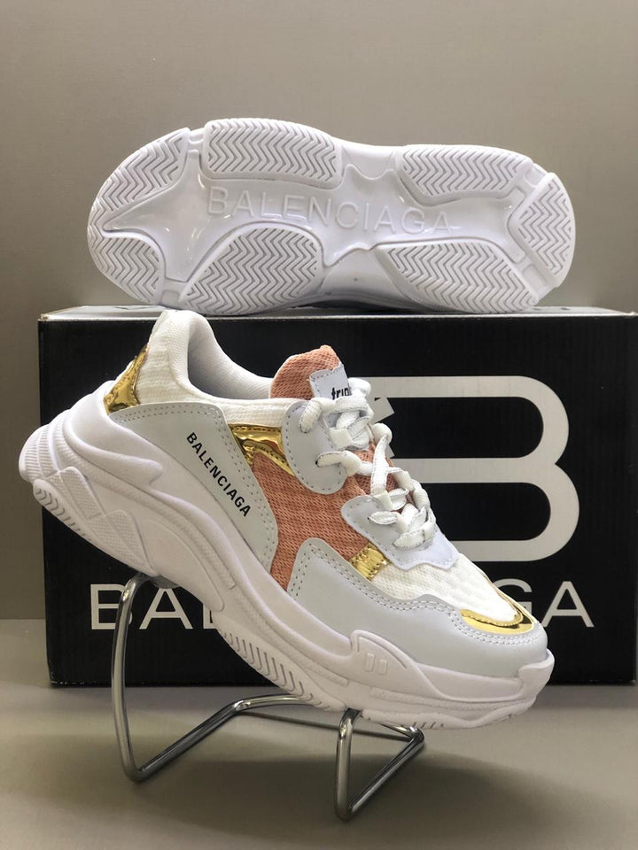 BALENCIAGA TRIPLE S BRANCO/DOURADO