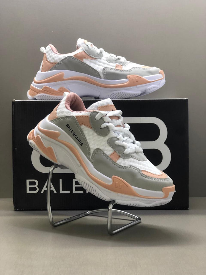 BALENCIAGA TRIPLE S CINZA/ROSE