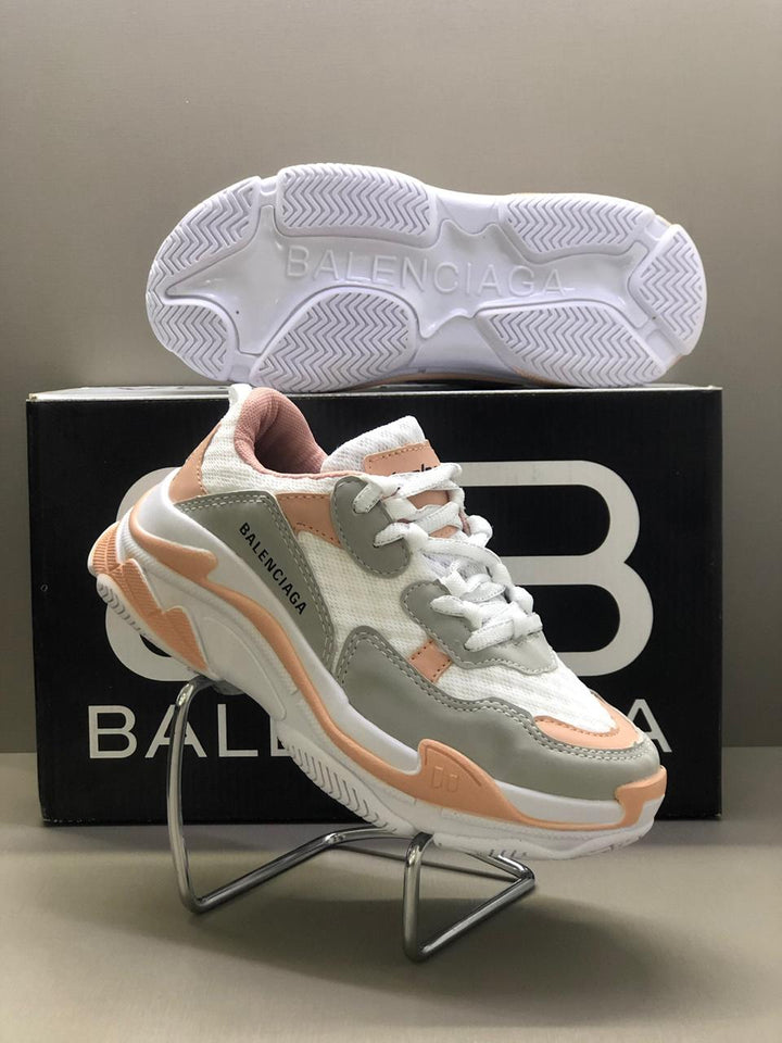BALENCIAGA TRIPLE S CINZA/ROSE