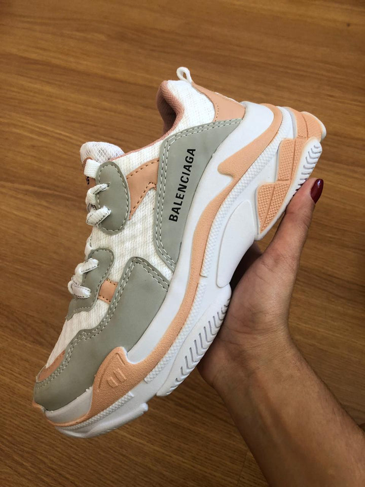 BALENCIAGA TRIPLE S CINZA/ROSE
